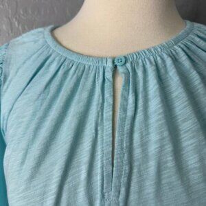 Old Navy Puff Sleeve Slub Knit Top, Blue, S